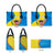United States Virgin Islands Leather Bag with Blue Yellow Wave Design and Island Map Bird - Wonder Print Shop