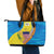 United States Virgin Islands Leather Tote Bag with Blue Yellow Wave Design and Island Map Bird - Wonder Print Shop