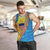 United States Virgin Islands Men Tank Top with Blue Yellow Wave Design and Island Map Bird - Wonder Print Shop