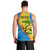 United States Virgin Islands Men Tank Top with Blue Yellow Wave Design and Island Map Bird - Wonder Print Shop