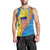 United States Virgin Islands Men Tank Top with Blue Yellow Wave Design and Island Map Bird - Wonder Print Shop