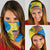 United States Virgin Islands Neck Gaiter with Blue Yellow Wave Design and Island Map Bird - Wonder Print Shop