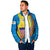 United States Virgin Islands Padded Jacket with Blue Yellow Wave Design and Island Map Bird - Wonder Print Shop