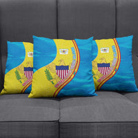 United States Virgin Islands Pillow Cover with Blue Yellow Wave Design and Island Map Bird - Wonder Print Shop