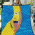 United States Virgin Islands Quilt with Blue Yellow Wave Design and Island Map Bird - Wonder Print Shop