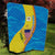 United States Virgin Islands Quilt with Blue Yellow Wave Design and Island Map Bird - Wonder Print Shop