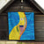United States Virgin Islands Quilt with Blue Yellow Wave Design and Island Map Bird - Wonder Print Shop