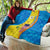 United States Virgin Islands Quilt with Blue Yellow Wave Design and Island Map Bird - Wonder Print Shop