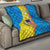 United States Virgin Islands Quilt with Blue Yellow Wave Design and Island Map Bird - Wonder Print Shop