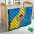 United States Virgin Islands Quilt with Blue Yellow Wave Design and Island Map Bird - Wonder Print Shop