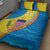 United States Virgin Islands Quilt Bed Set with Blue Yellow Wave Design and Island Map Bird - Wonder Print Shop