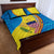 United States Virgin Islands Quilt Bed Set with Blue Yellow Wave Design and Island Map Bird - Wonder Print Shop