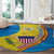 United States Virgin Islands Round Carpet with Blue Yellow Wave Design and Island Map Bird - Wonder Print Shop