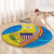 United States Virgin Islands Round Carpet with Blue Yellow Wave Design and Island Map Bird - Wonder Print Shop