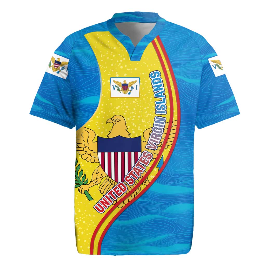 United States Virgin Islands Rugby Jersey with Blue Yellow Wave Design and Island Map Bird - Wonder Print Shop