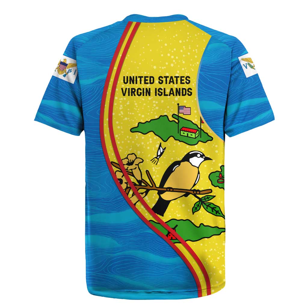 United States Virgin Islands Rugby Jersey with Blue Yellow Wave Design and Island Map Bird - Wonder Print Shop