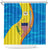 United States Virgin Islands Shower Curtain with Blue Yellow Wave Design and Island Map Bird - Wonder Print Shop
