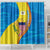 United States Virgin Islands Shower Curtain with Blue Yellow Wave Design and Island Map Bird - Wonder Print Shop
