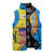 United States Virgin Islands Sleeveless Puffer Jacket with Blue Yellow Wave Design and Island Map Bird - Wonder Print Shop