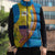 United States Virgin Islands Sleeveless Puffer Jacket with Blue Yellow Wave Design and Island Map Bird - Wonder Print Shop