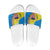 United States Virgin Islands Slide Sandals with Blue Yellow Wave Design and Island Map Bird - Wonder Print Shop
