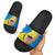 United States Virgin Islands Slide Sandals with Blue Yellow Wave Design and Island Map Bird - Wonder Print Shop