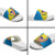 United States Virgin Islands Slide Sandals with Blue Yellow Wave Design and Island Map Bird - Wonder Print Shop