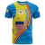 United States Virgin Islands T Shirt with Blue Yellow Wave Design and Island Map Bird - Wonder Print Shop
