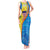 United States Virgin Islands Tank Maxi Dress with Blue Yellow Wave Design and Island Map Bird - Wonder Print Shop