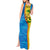 United States Virgin Islands Tank Maxi Dress with Blue Yellow Wave Design and Island Map Bird - Wonder Print Shop