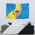 United States Virgin Islands Tapestry with Blue Yellow Wave Design and Island Map Bird - Wonder Print Shop