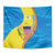 United States Virgin Islands Tapestry with Blue Yellow Wave Design and Island Map Bird - Wonder Print Shop