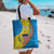 United States Virgin Islands Tote Bag with Blue Yellow Wave Design and Island Map Bird - Wonder Print Shop