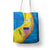 United States Virgin Islands Tote Bag with Blue Yellow Wave Design and Island Map Bird - Wonder Print Shop