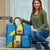 United States Virgin Islands Travel Bag with Blue Yellow Wave Design and Island Map Bird - Wonder Print Shop