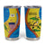 United States Virgin Islands Tumbler Cup with Blue Yellow Wave Design and Island Map Bird - Wonder Print Shop