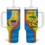 United States Virgin Islands Tumbler With Handle with Blue Yellow Wave Design and Island Map Bird - Wonder Print Shop