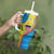 United States Virgin Islands Tumbler With Handle with Blue Yellow Wave Design and Island Map Bird - Wonder Print Shop