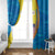 United States Virgin Islands Window Curtain with Blue Yellow Wave Design and Island Map Bird - Wonder Print Shop