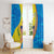 United States Virgin Islands Window Curtain with Blue Yellow Wave Design and Island Map Bird - Wonder Print Shop