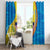 United States Virgin Islands Window Curtain with Blue Yellow Wave Design and Island Map Bird - Wonder Print Shop