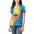 United States Virgin Islands Women Polo Shirt with Blue Yellow Wave Design and Island Map Bird - Wonder Print Shop
