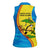 United States Virgin Islands Women Sleeveless Polo Shirt with Blue Yellow Wave Design and Island Map Bird - Wonder Print Shop