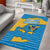 United States Virgin Islands Area Rug with Blue Yellow Ocean Design and Eagle Map Pattern - Wonder Print Shop