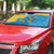 United States Virgin Islands Auto Sun Shade with Blue Yellow Ocean Design and Eagle Map Pattern - Wonder Print Shop