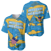 United States Virgin Islands Baseball Jersey with Blue Yellow Ocean Design and Eagle Map Pattern - Wonder Print Shop
