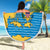 United States Virgin Islands Beach Blanket with Blue Yellow Ocean Design and Eagle Map Pattern - Wonder Print Shop