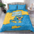 United States Virgin Islands Bedding Set with Blue Yellow Ocean Design and Eagle Map Pattern - Wonder Print Shop