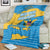 United States Virgin Islands Blanket with Blue Yellow Ocean Design and Eagle Map Pattern - Wonder Print Shop
