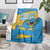 United States Virgin Islands Blanket with Blue Yellow Ocean Design and Eagle Map Pattern - Wonder Print Shop